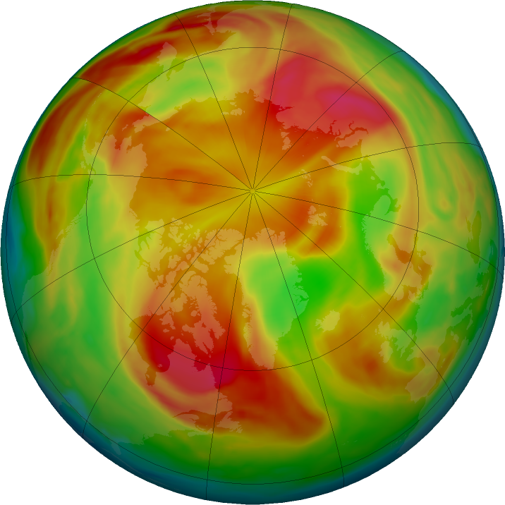 Arctic ozone map for 06 April 2019